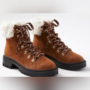 LOFT Faux Fur Trim Hiking Boots
